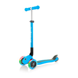 Globber PRIMO Foldable Lights Scooter | Sky Blue