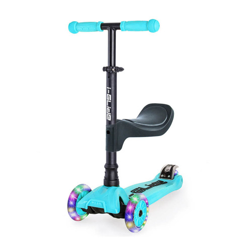 I-Glide Kids 3 Wheel Scooter with Seat | Aqua