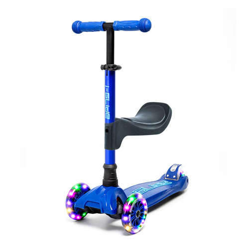 I-Glide Kids 3 Wheel Scooter with Seat | Blue/Blue